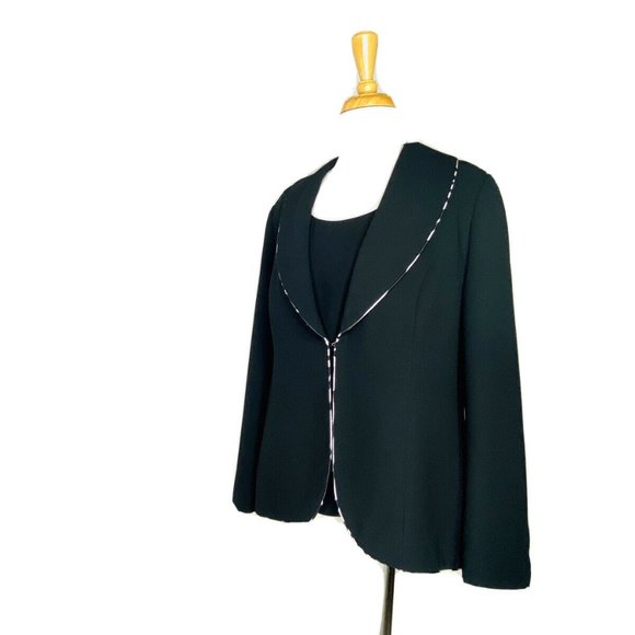 Tally Taylor Two Piece Blazer and Top Set Fully Lined Black Womens Size 12 - Picture 7 of 12